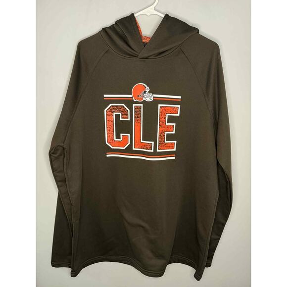 NFL Team Apparel Cleveland Browns Graphic Pullover Hoodie Brown Men's XL - Picture 1 of 8